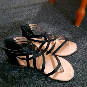 Black and Tan  Gladiator  Sandals